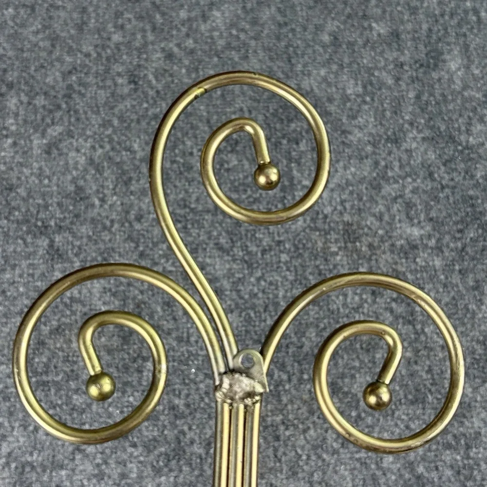 Vintage Metal Wall Hanging Candle Holder Scroll‎ Design 11in Ornate Decor Gold